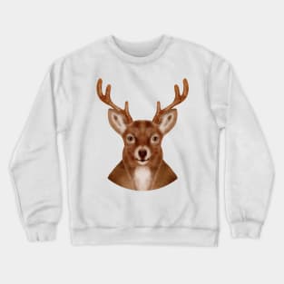 Deer Painting Head Hand drawn Crewneck Sweatshirt